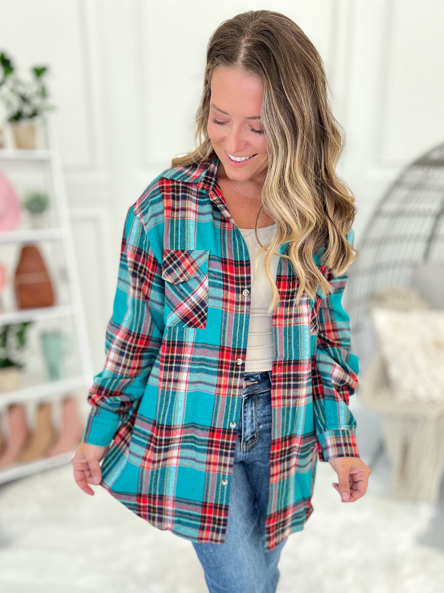 Tammy Button Up Flannel Top