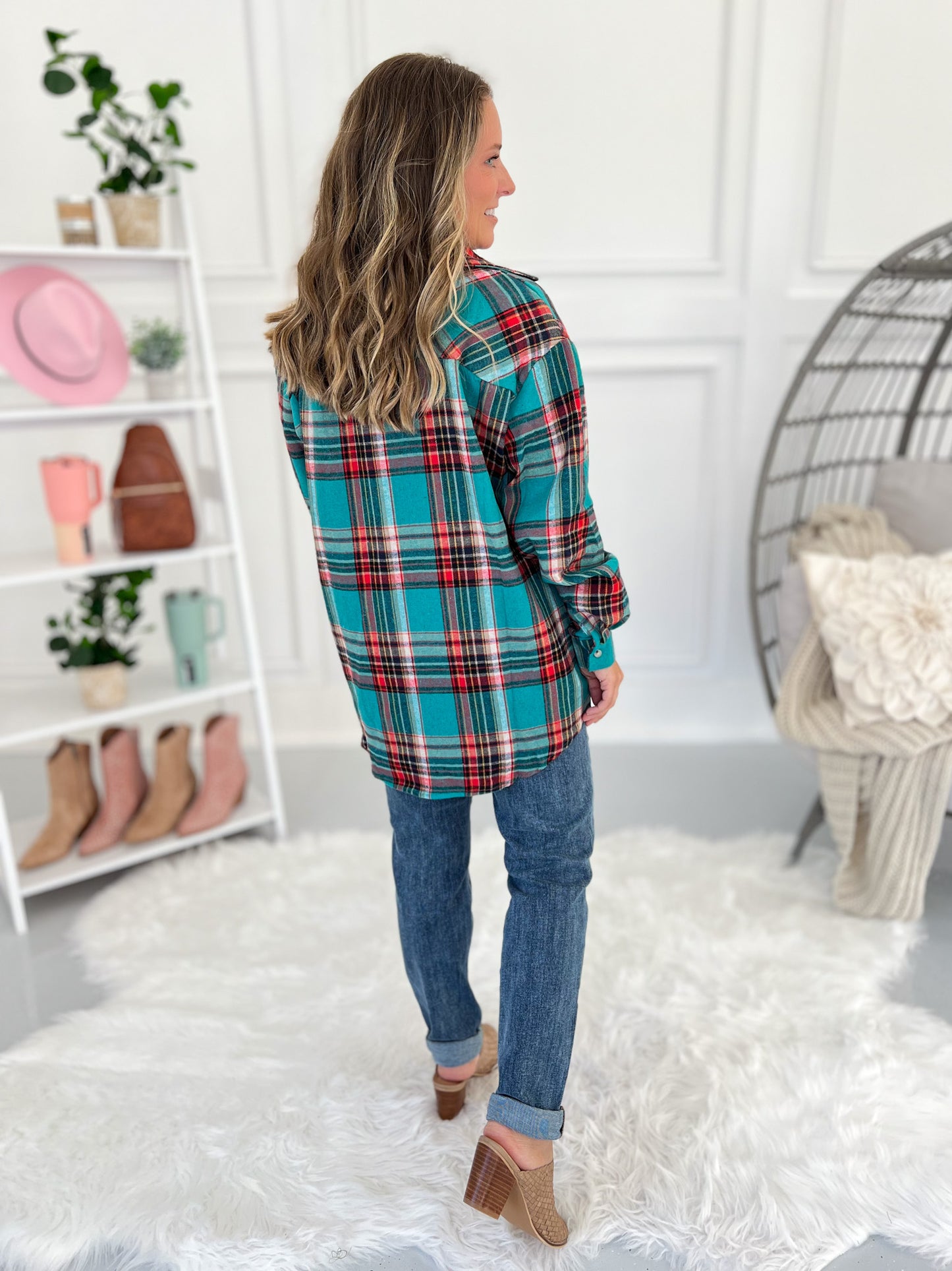 Tammy Button Up Flannel Top