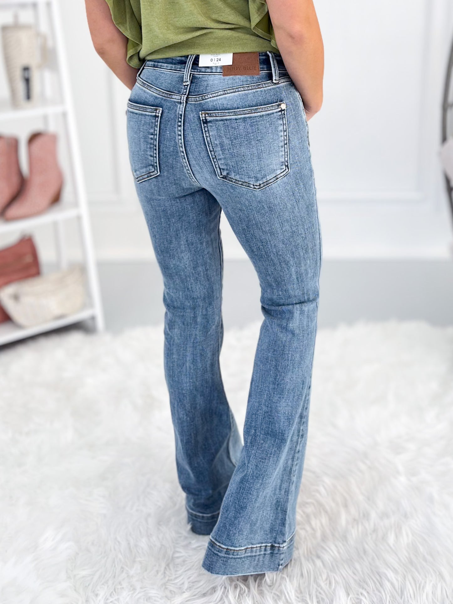 Perfect Form - Judy Blue Trouser Hem Flare Jean