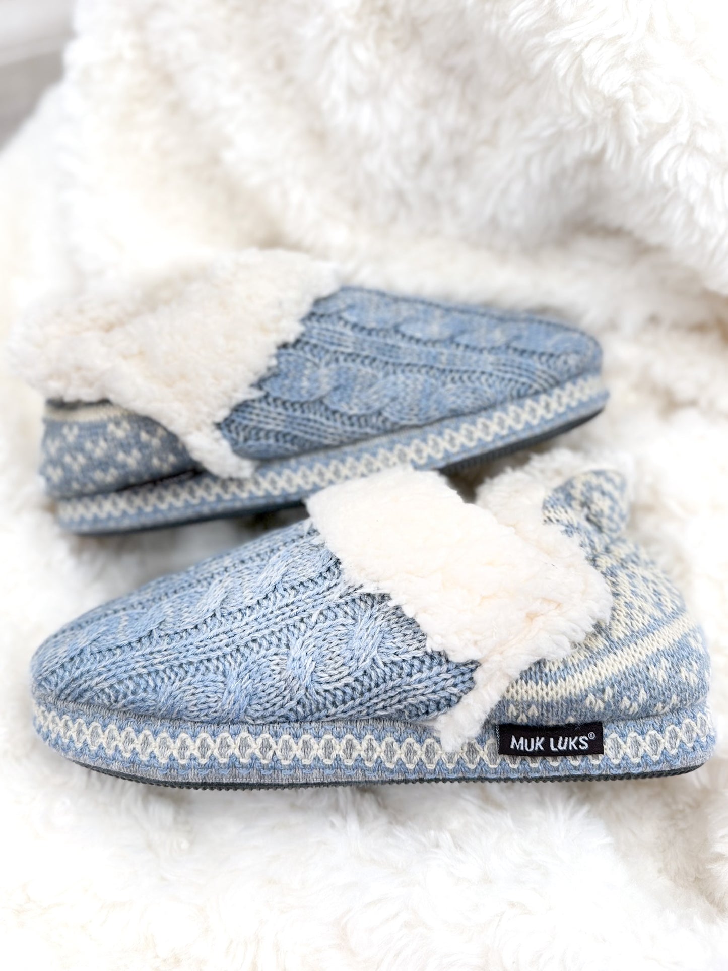 Muk Luks Magdalena Slipper - Light Blue
