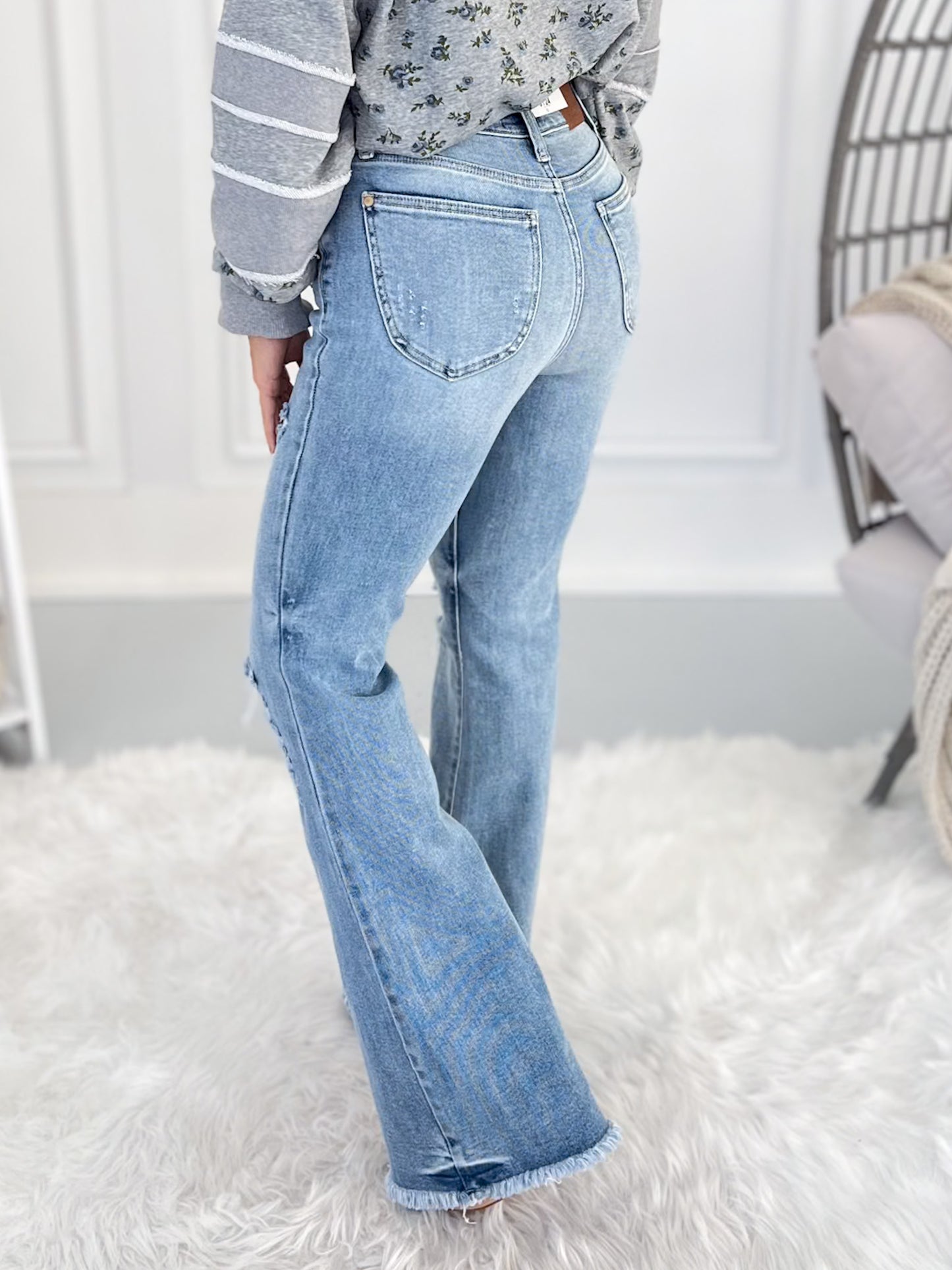 Made You Look - Judy Blue Shield Pocket Flare Jeans