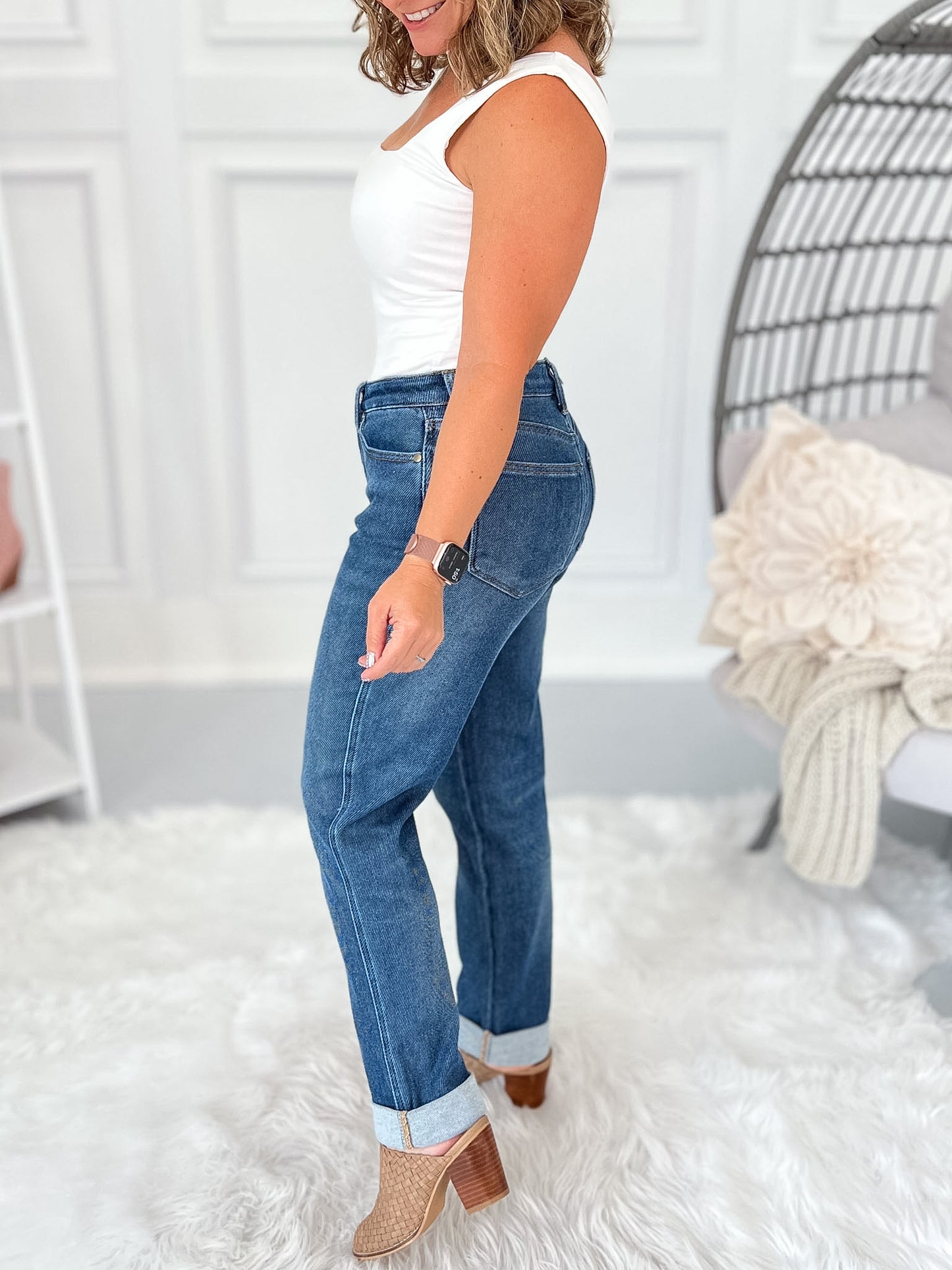 Soft Launch - Judy Blue Knit Indigo Boyfriend Jean