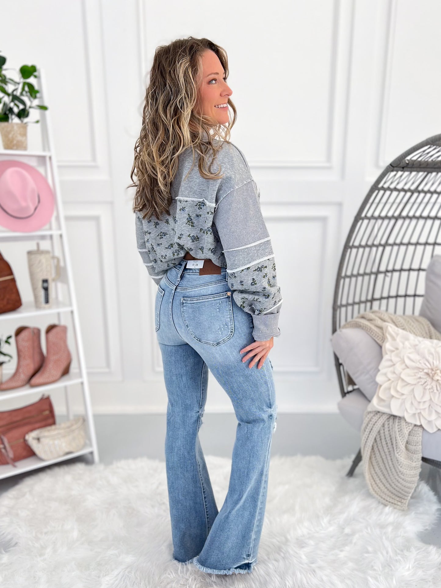 Made You Look - Judy Blue Shield Pocket Flare Jeans