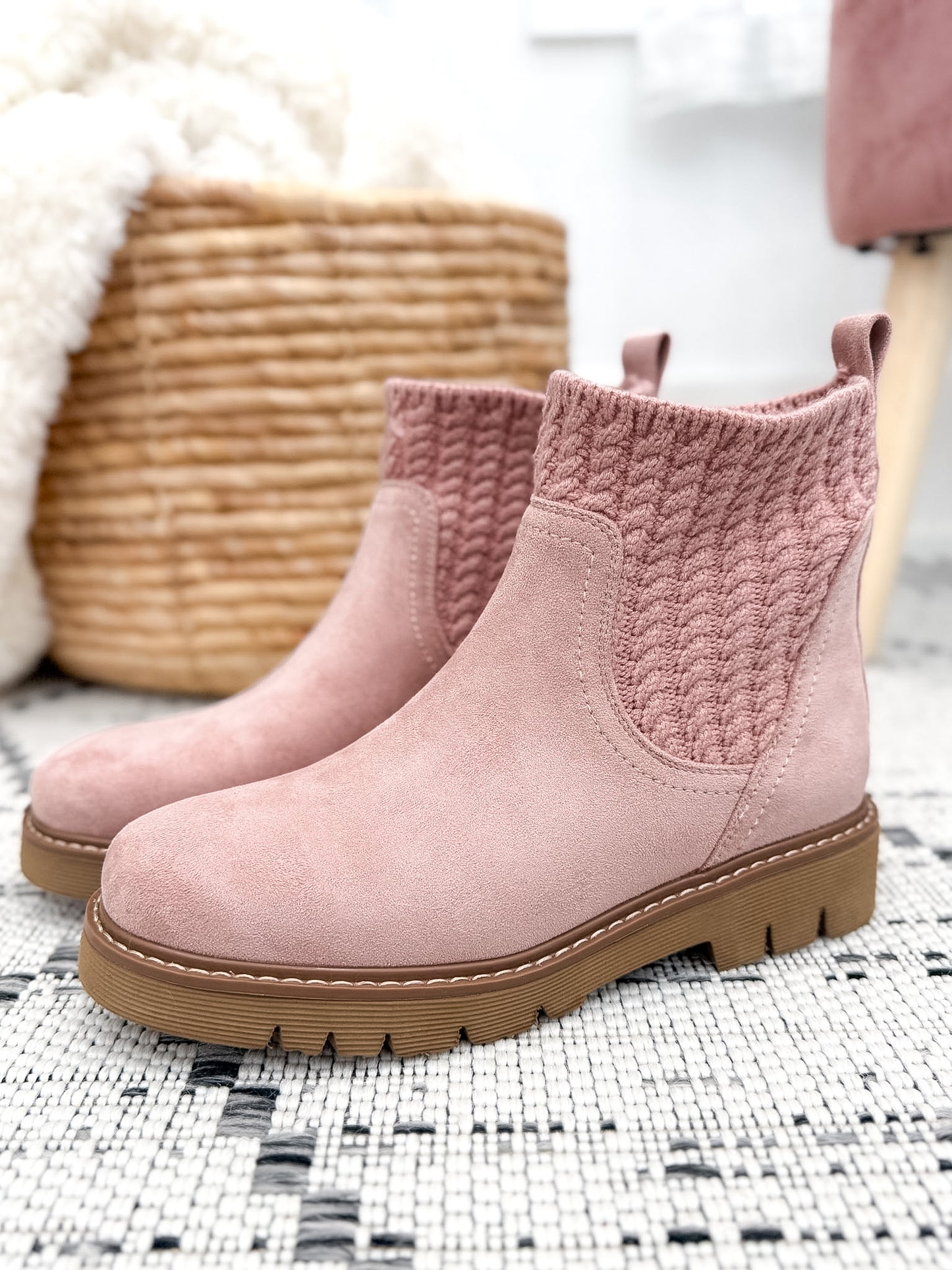 Corky's Keep Me Warm Boot - Blush Faux Suede