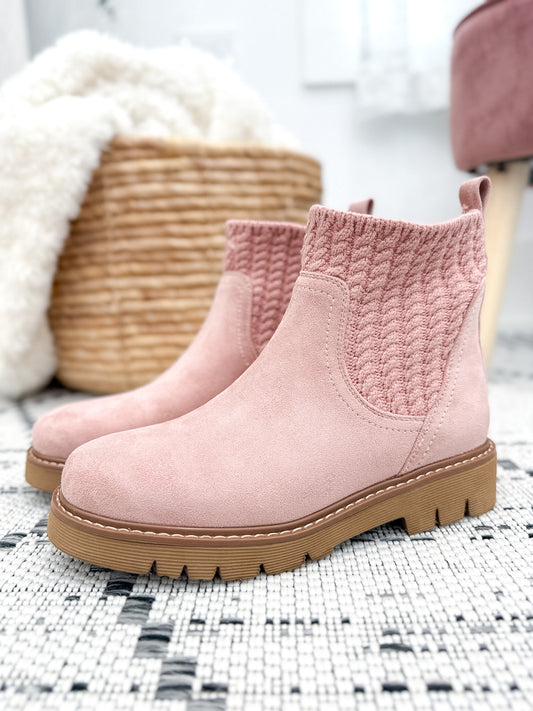 Corky's Keep Me Warm Boot - Blush Faux Suede