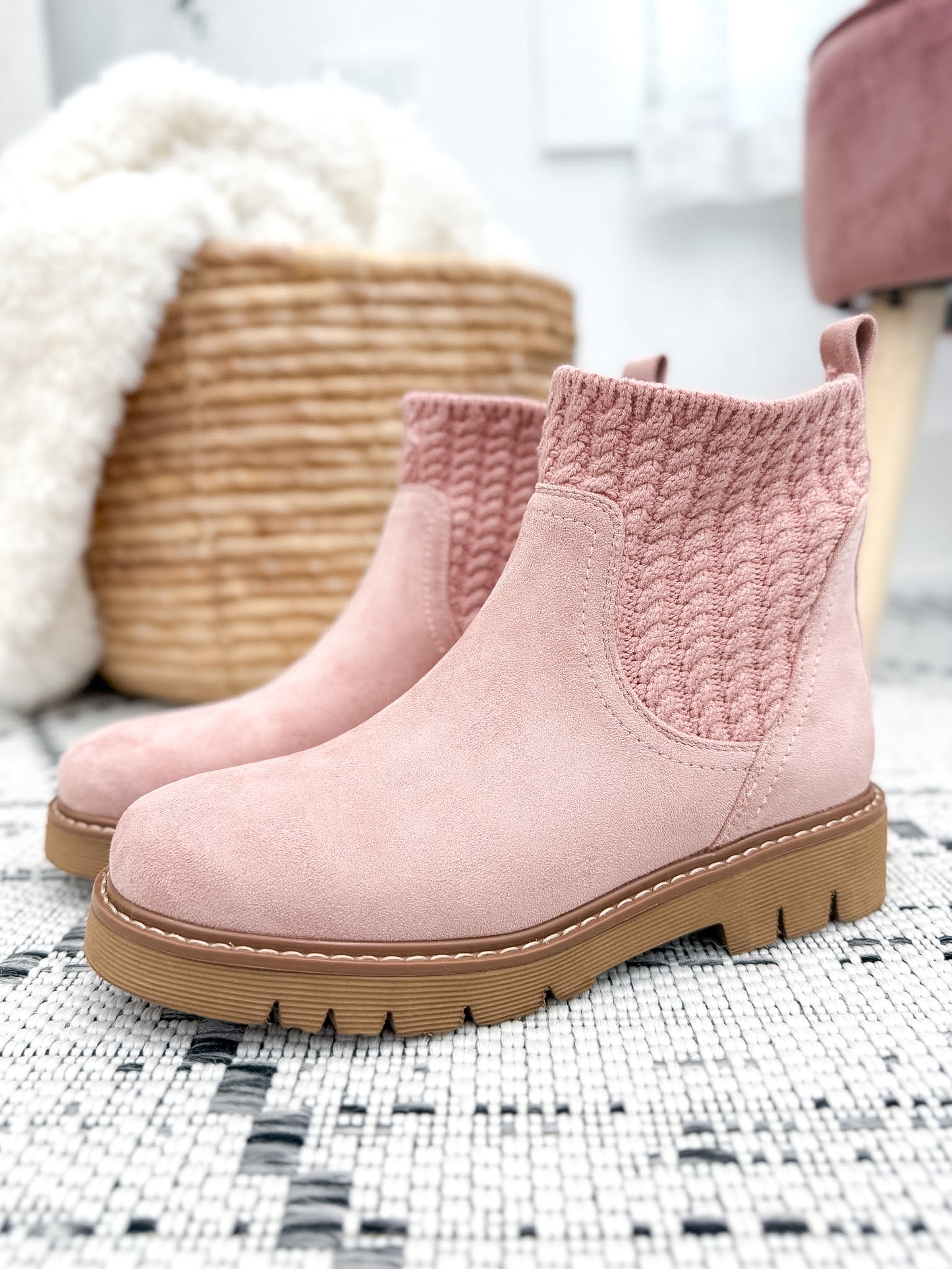 Corky's Keep Me Warm Boot - Blush Faux Suede