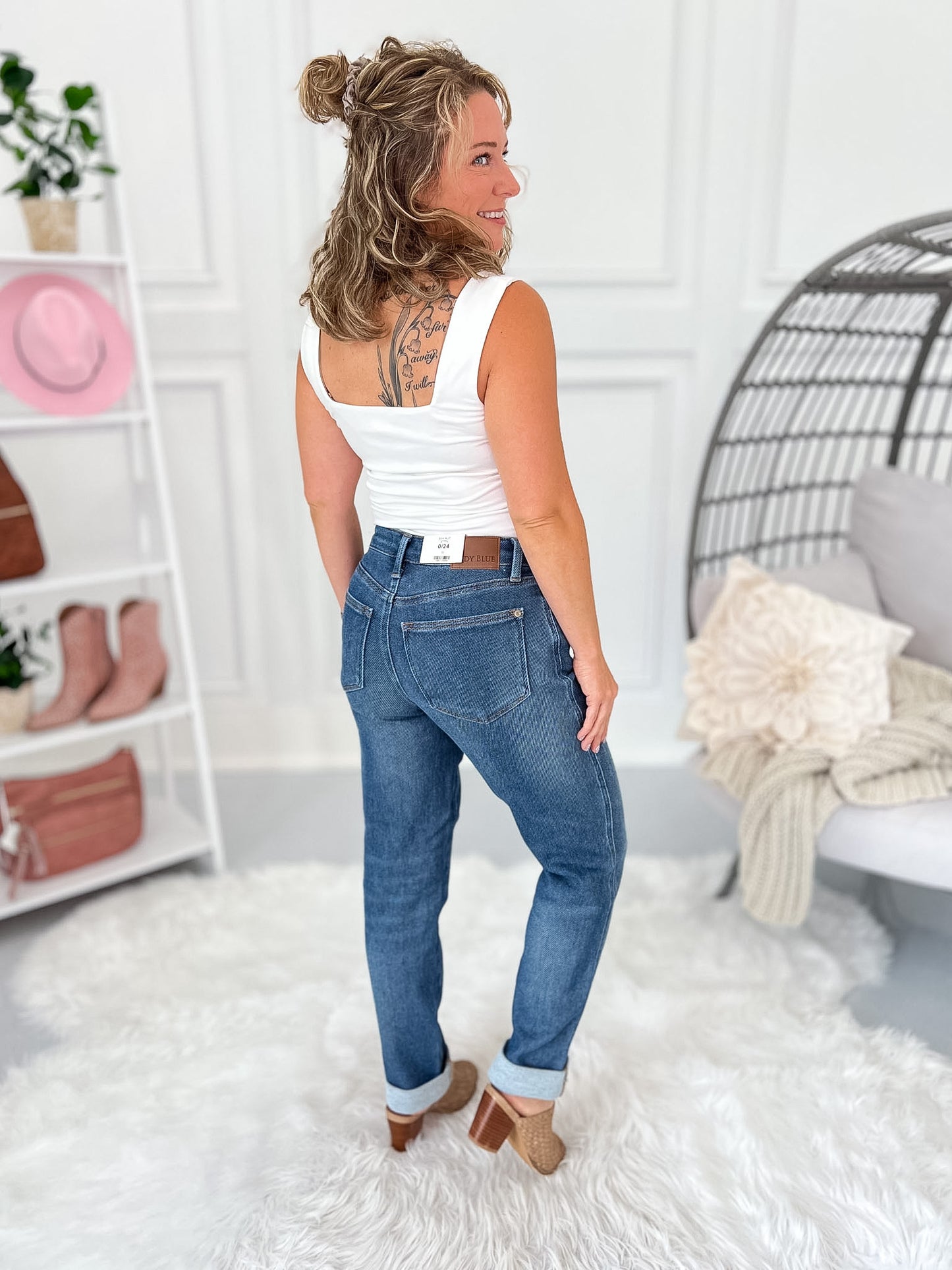 Soft Launch - Judy Blue Knit Indigo Boyfriend Jean