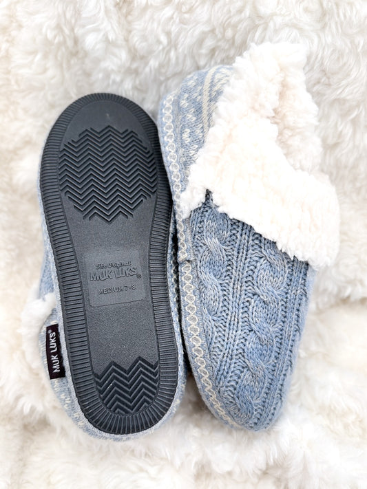 Muk Luks Magdalena Slipper - Light Blue