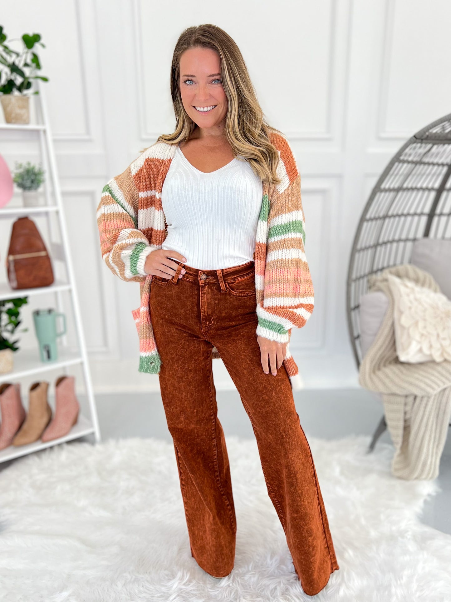 Judy Blue - Pumpkin Spice Dyed Retro Wide Leg Jeans