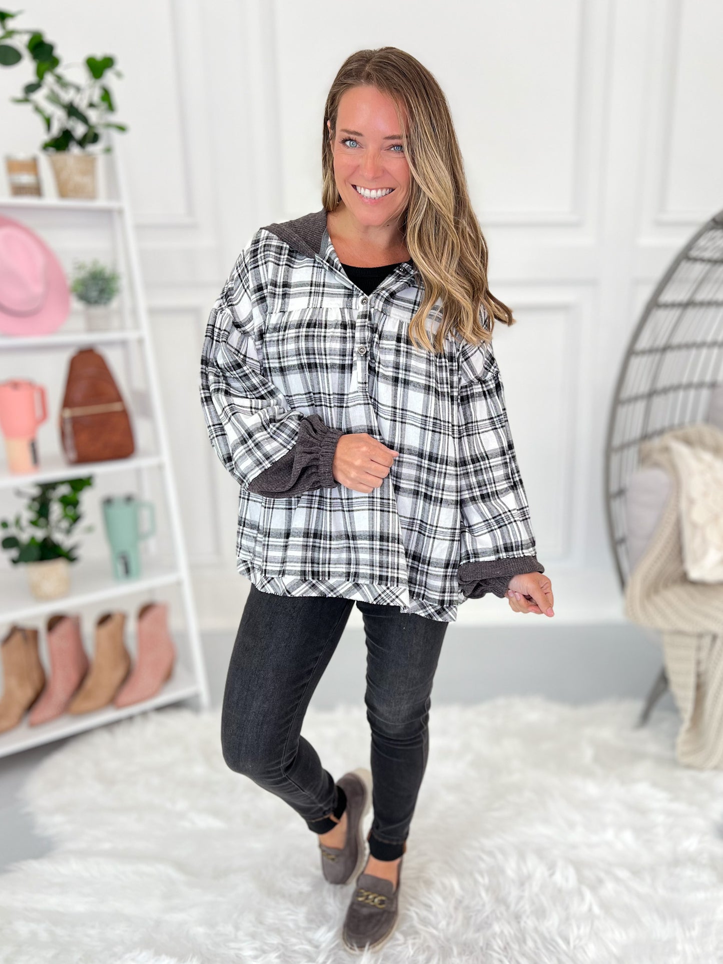 Being The Peacemaker Button Up Plaid Top