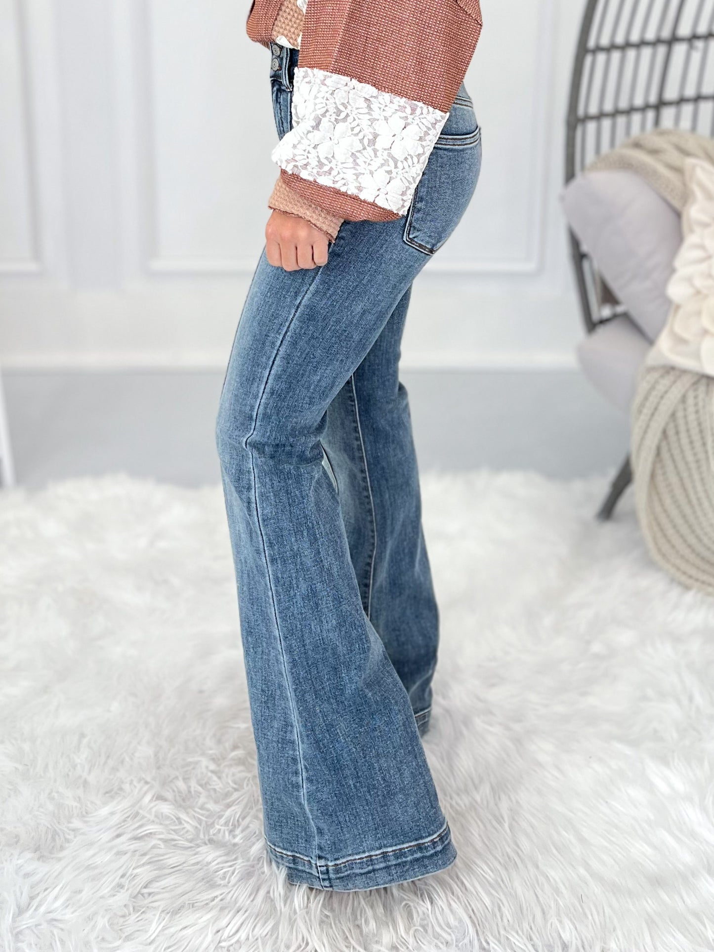 Front & Center - Judy Blue Trouser Flare Jeans