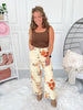 Khaki Kiss - Floral Twill Jeans