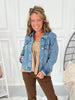 Judy Blue Classic Cicily Knit Denim Trucker Jacket