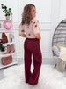*DOOR BUSTER* Retro Rouge - Judy Blue Burgundy Retro Wide Leg Jean