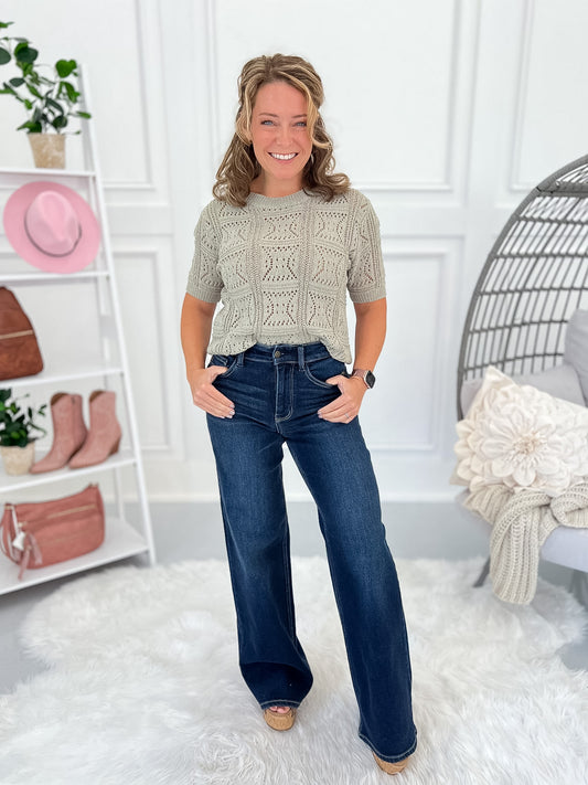 High Society - Judy Blue Luxe Retro Wide Leg Jean