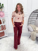 *DOOR BUSTER* Retro Rouge - Judy Blue Burgundy Retro Wide Leg Jean