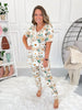 Fall Pajama Jogger Set - Daisies