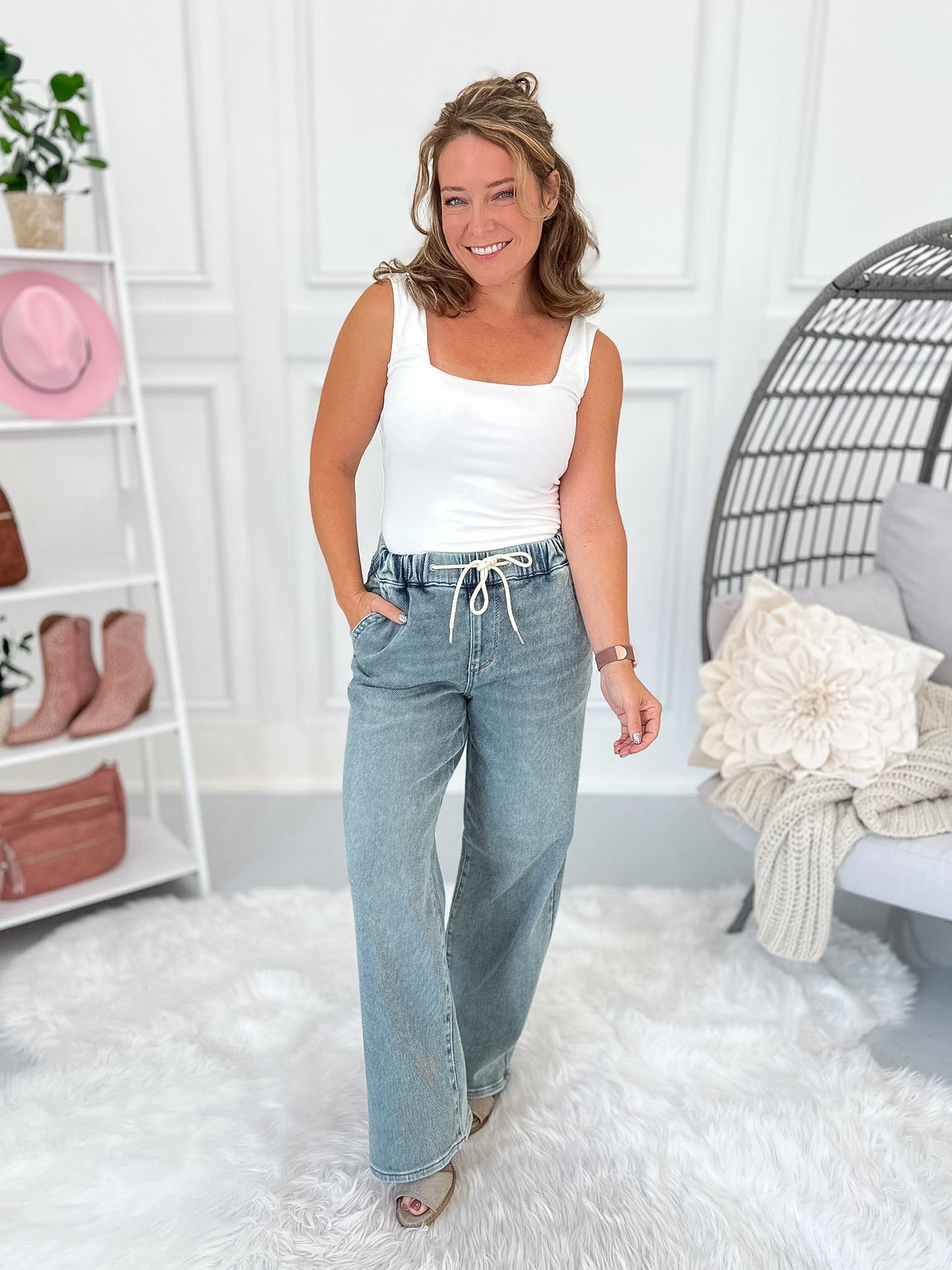 Comfort Calling - Judy Blue Knit Indigo Relaxed Pull On Jean