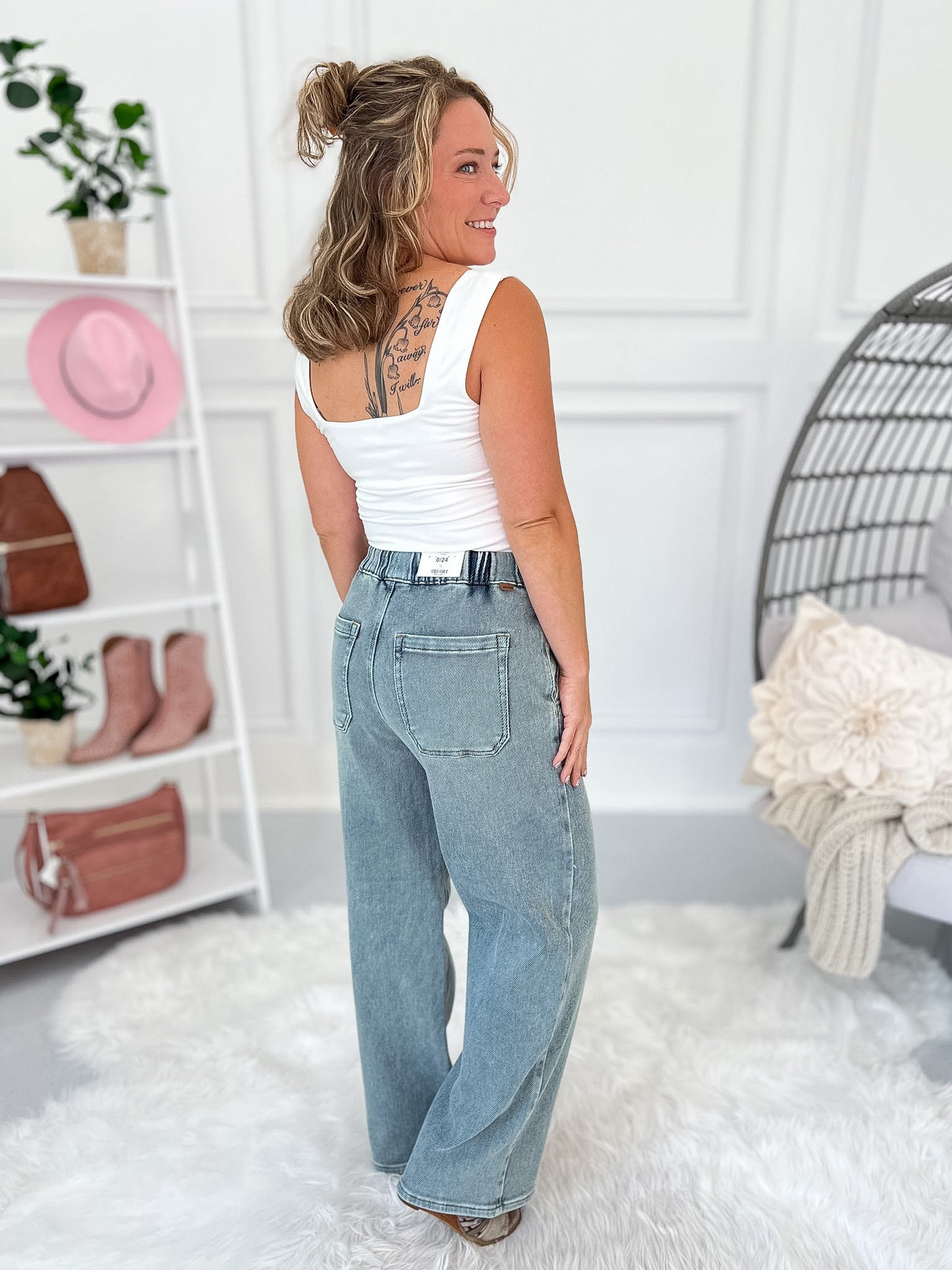 Comfort Calling - Judy Blue Knit Indigo Relaxed Pull On Jean