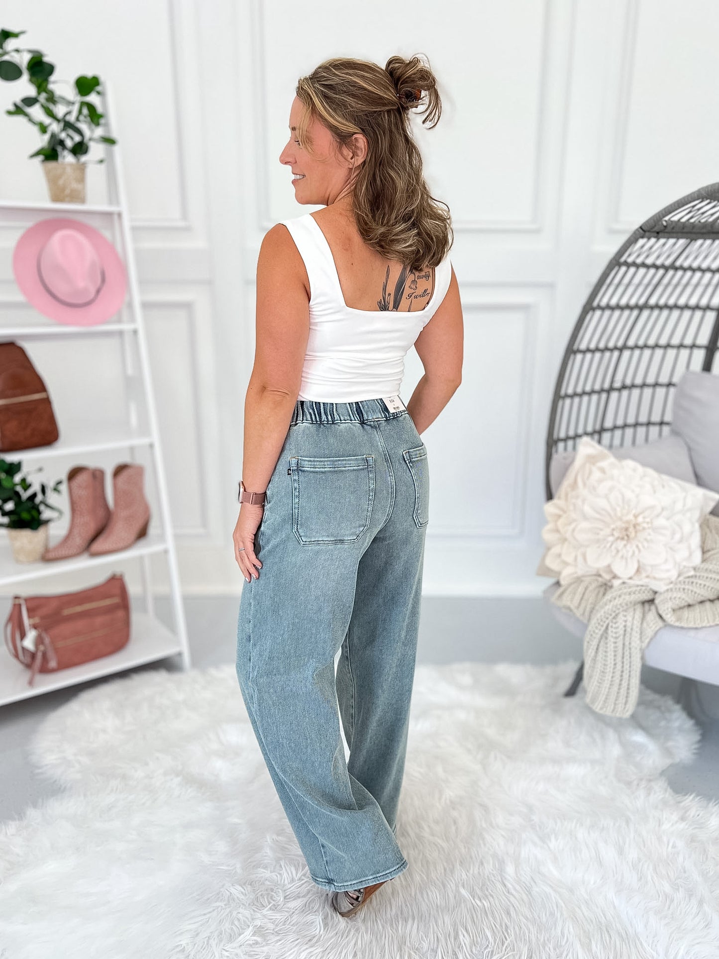 Comfort Calling - Judy Blue Knit Indigo Relaxed Pull On Jean