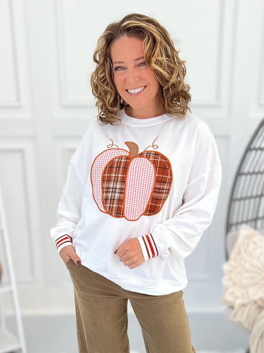 Patchwork Pumpkin Top
