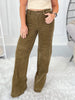 Strike A Cord - Judy Blue Olive Corduroy Retro Wide Leg Jean