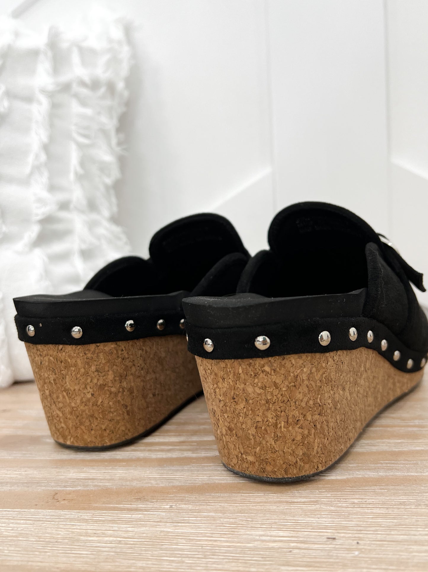 Corky's Just Precious Wedge - Black Faux Suede