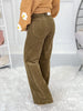 Strike A Cord - Judy Blue Olive Corduroy Retro Wide Leg Jean