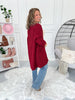 Stay With It Popcorn Crochet Cardigan - Burgundy