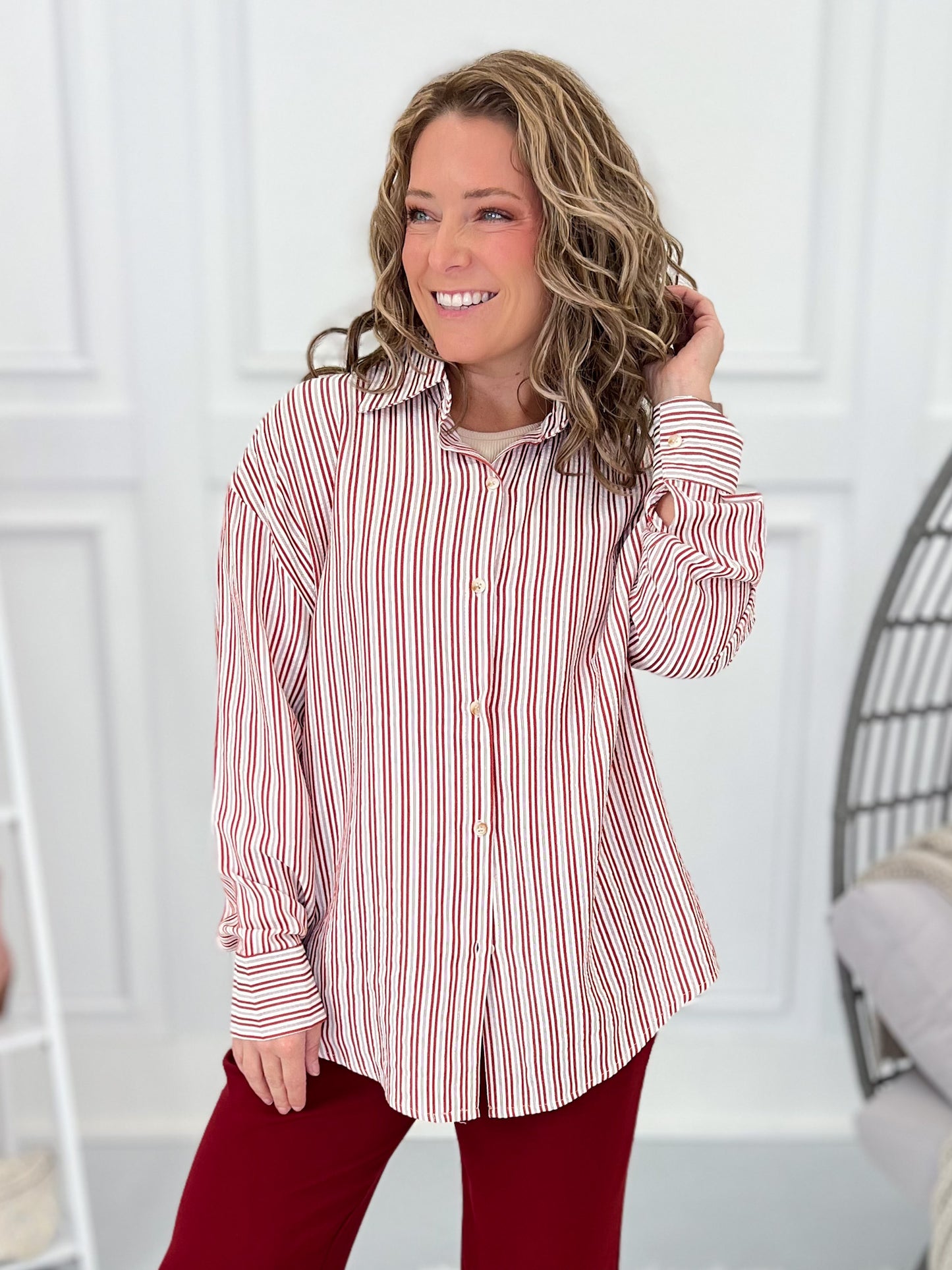 Here's The Deal Button Up Top