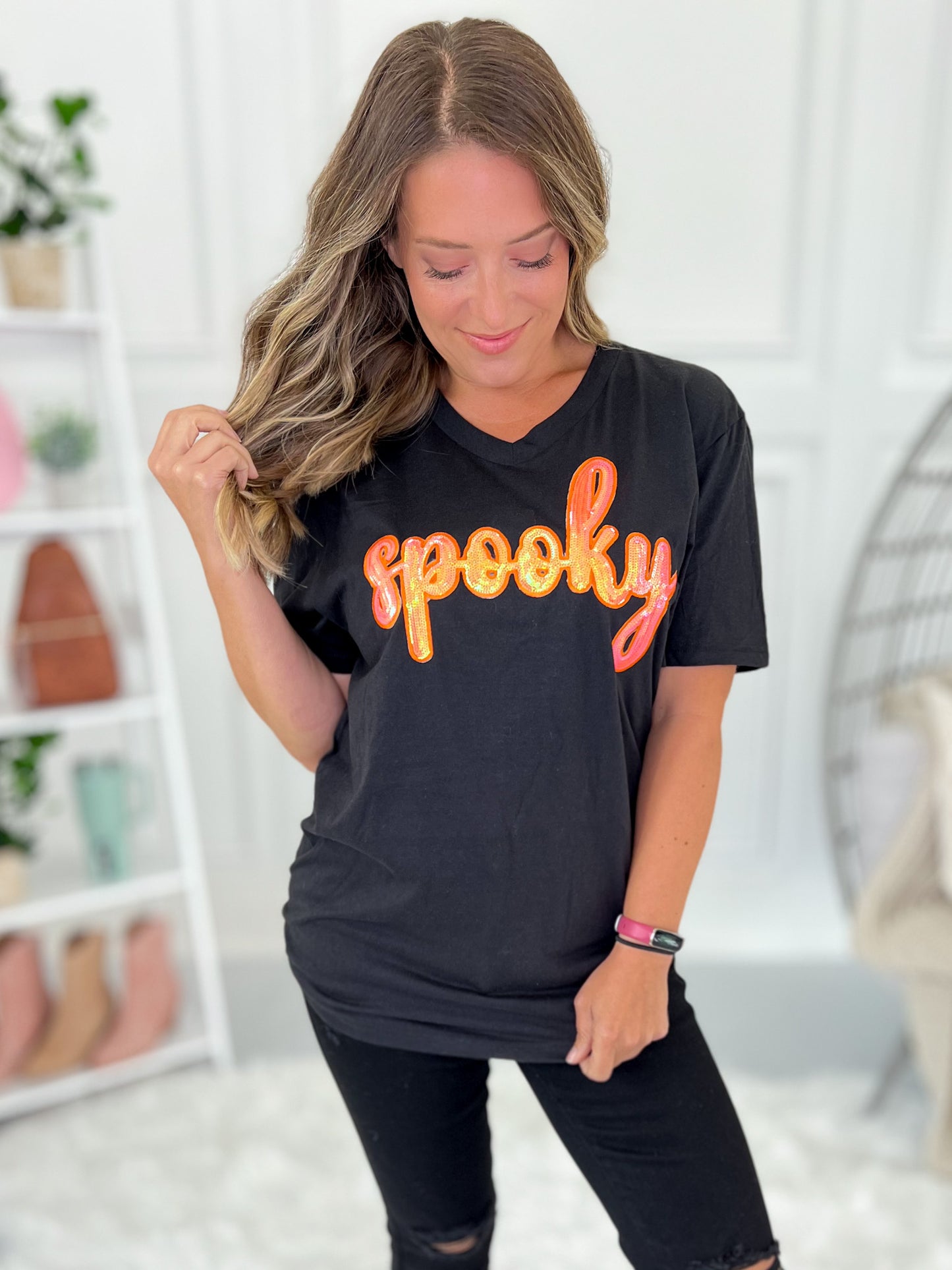 Spooky Season Sequin Patch Tee