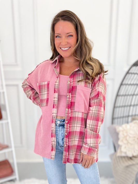 Plaid To Be Here Button Up