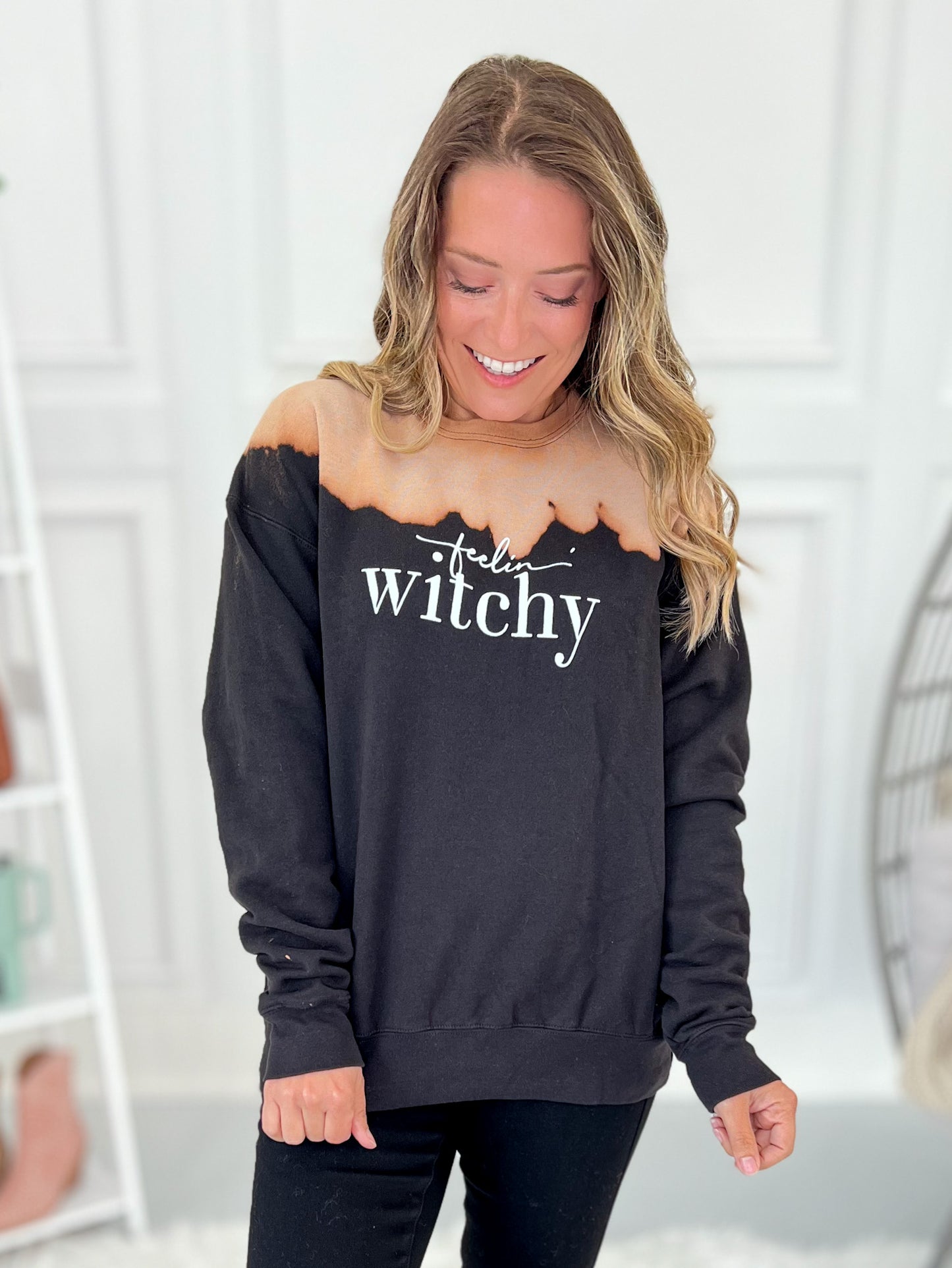 Feeling Witchy Bleached Crewneck Sweatshirt