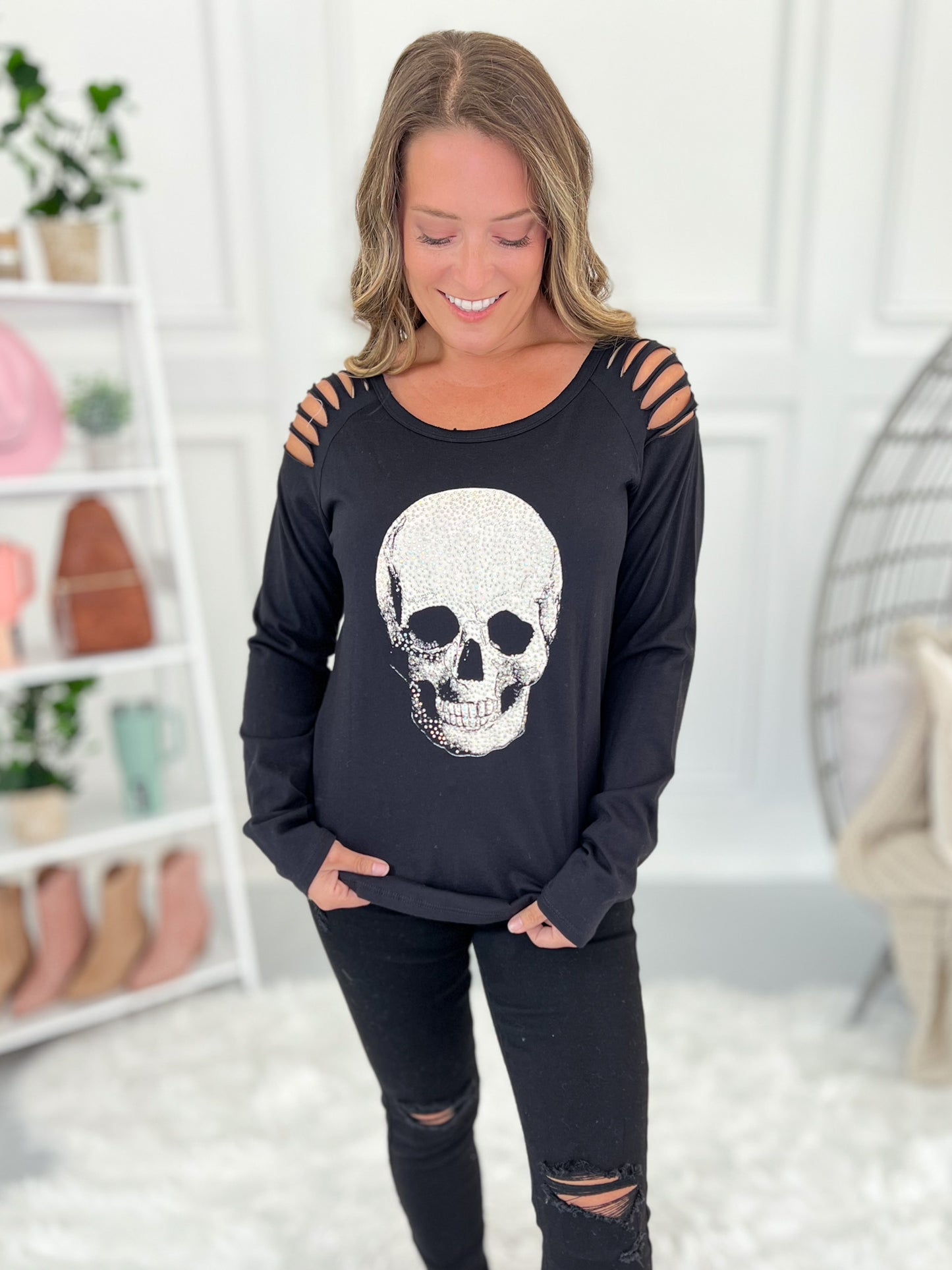 Sparkly Skulls Top