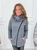 Cozy Craze Zip Up Cowl - Charcoal