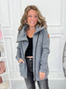 Cozy Craze Zip Up Cowl - Charcoal
