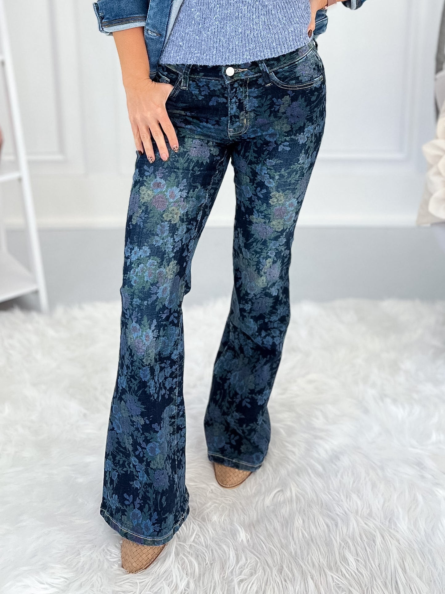 Secret Garden - Lovervet Floral Flare Jean