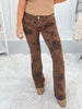Brown Eyed Girl - Lovervet Brown Floral Bootcut