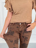 Brown Eyed Girl - Lovervet Brown Floral Bootcut