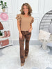 Brown Eyed Girl - Lovervet Brown Floral Bootcut