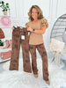 Brown Eyed Girl - Lovervet Brown Floral Bootcut