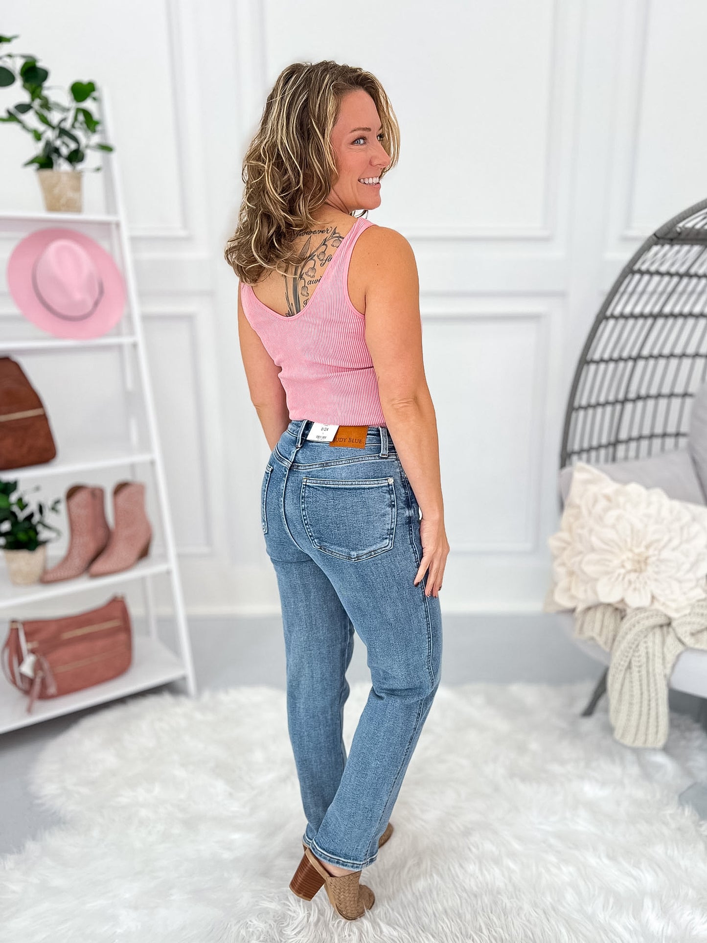 Mercury Rising - Judy Blue Tummy Control Ankle Straight Leg Jean