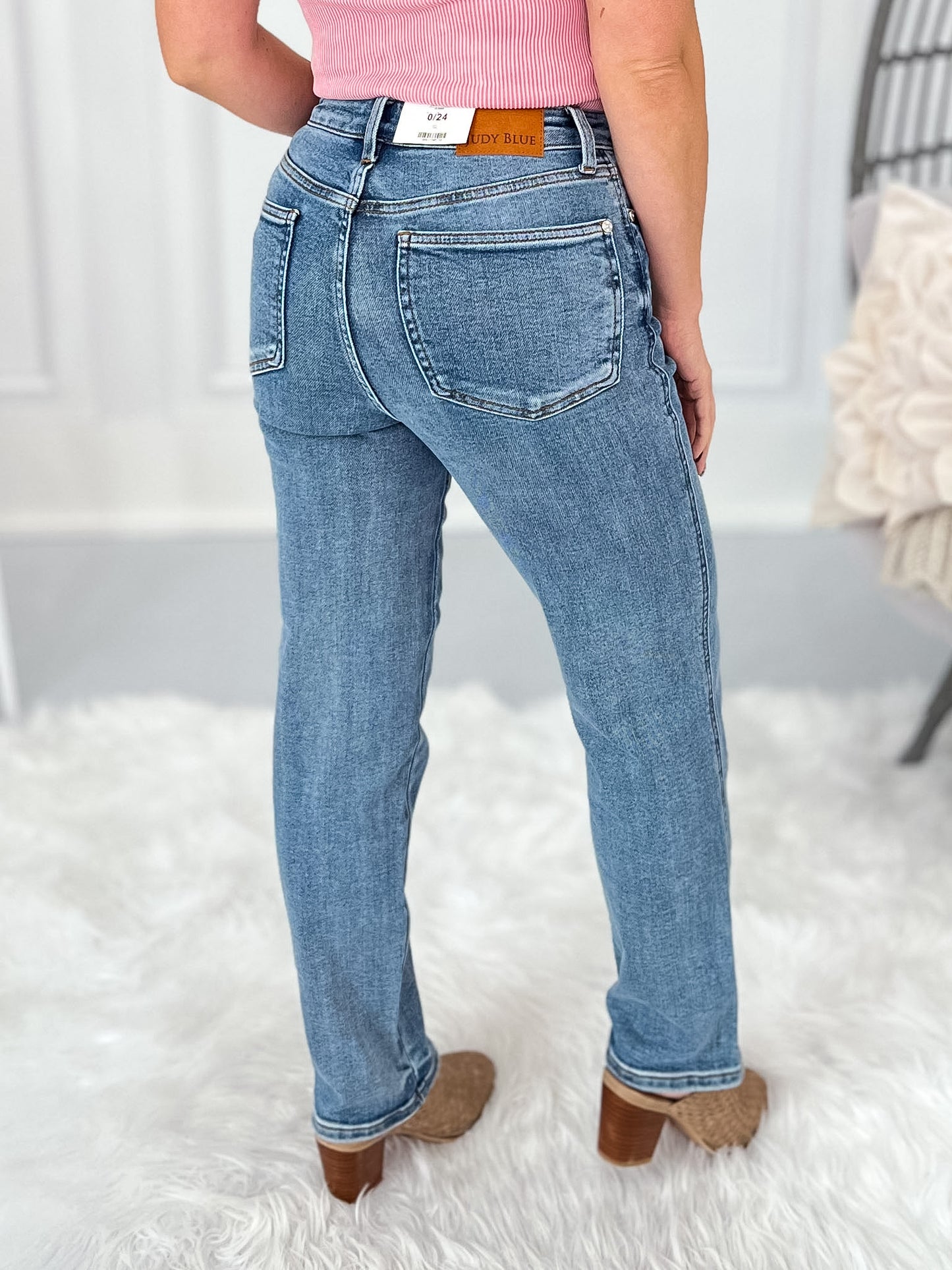 Mercury Rising - Judy Blue Tummy Control Ankle Straight Leg Jean