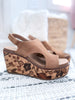 Corky's Freddie Floral Wedge - Taupe Faux Suede