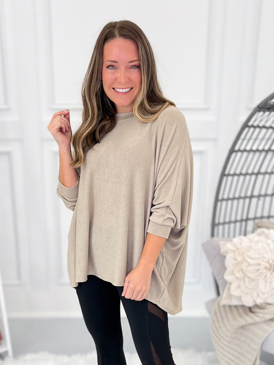 Meant For Me Top - Oatmeal - Final Sale