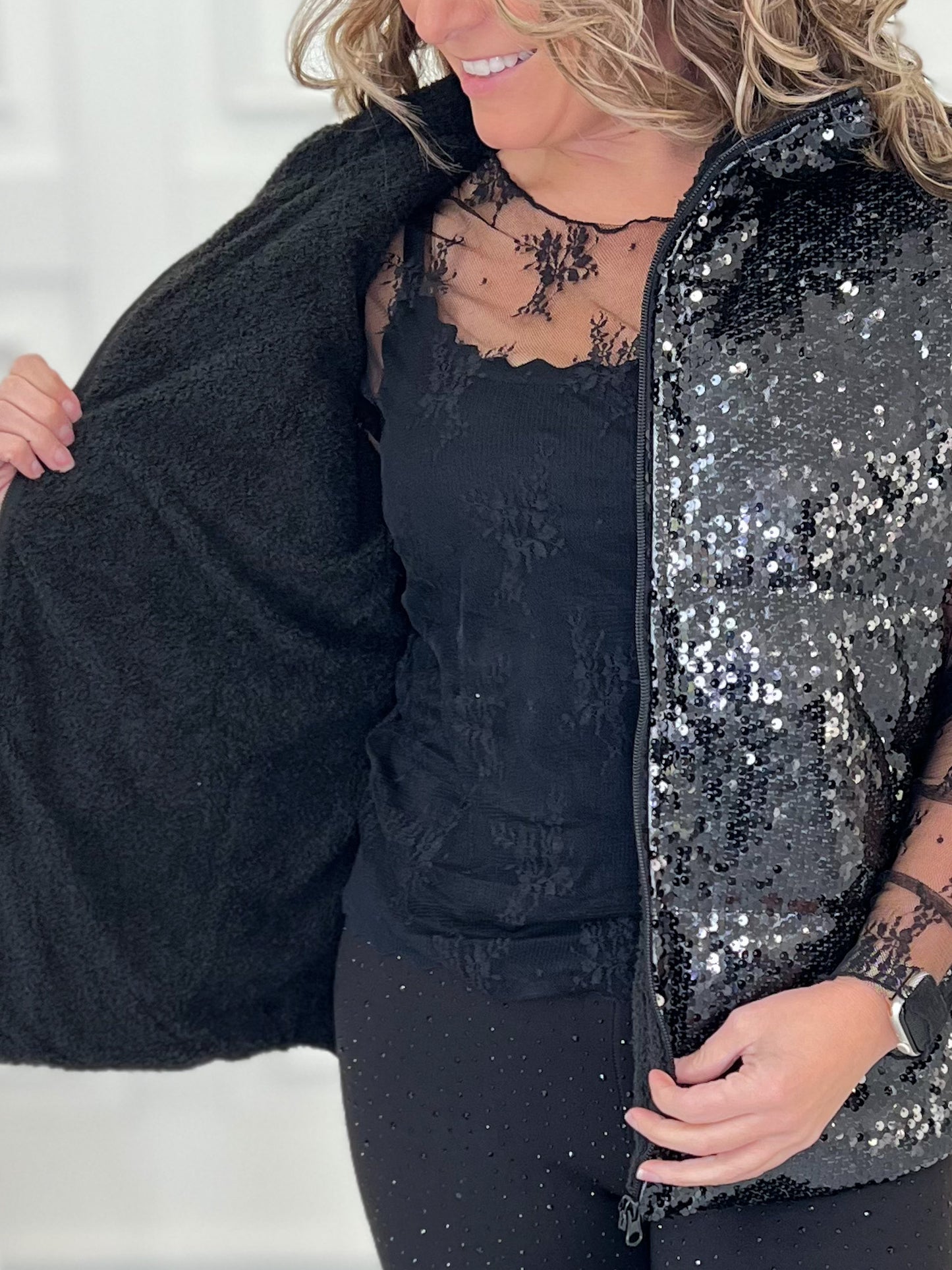 Sure To Shine Sequin Puffer Vest