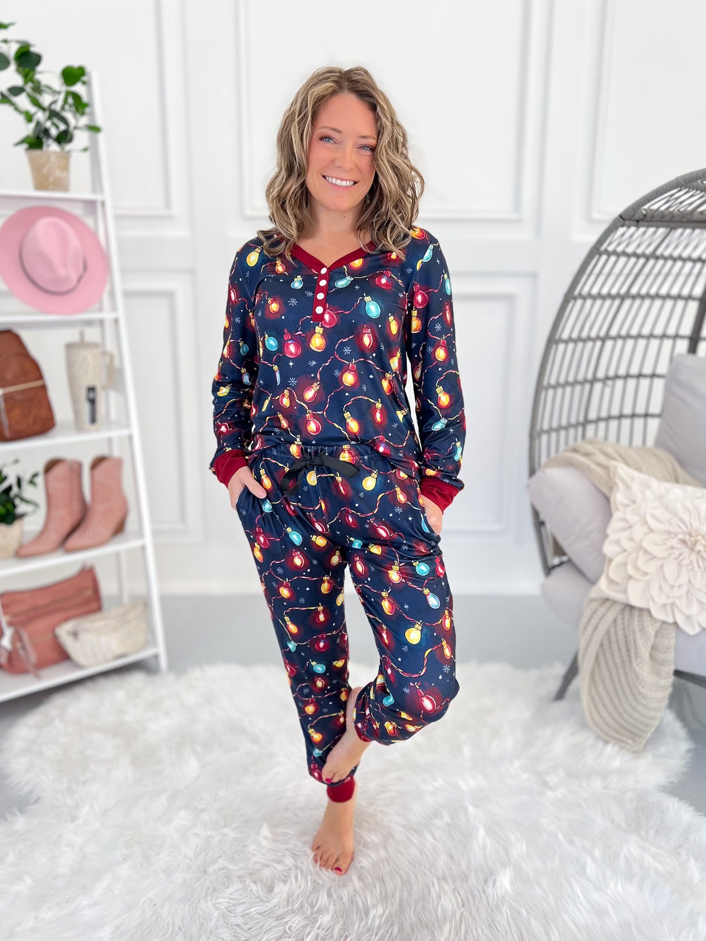 Crazy Soft Pajama Jogger Set - Holiday Lights