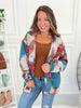 Southwest Sunrise Shacket - Teal- Final Sale