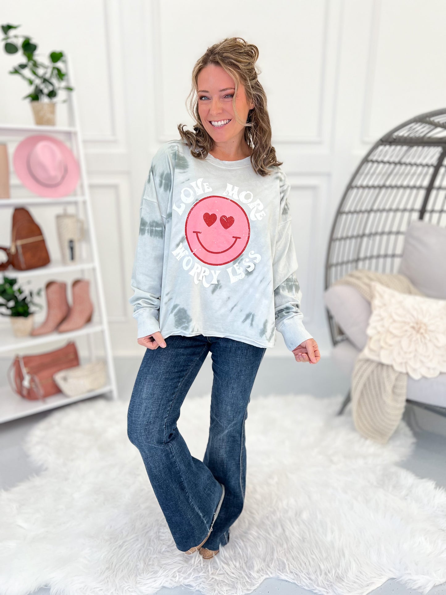 Love More worry Less Graphic Tee