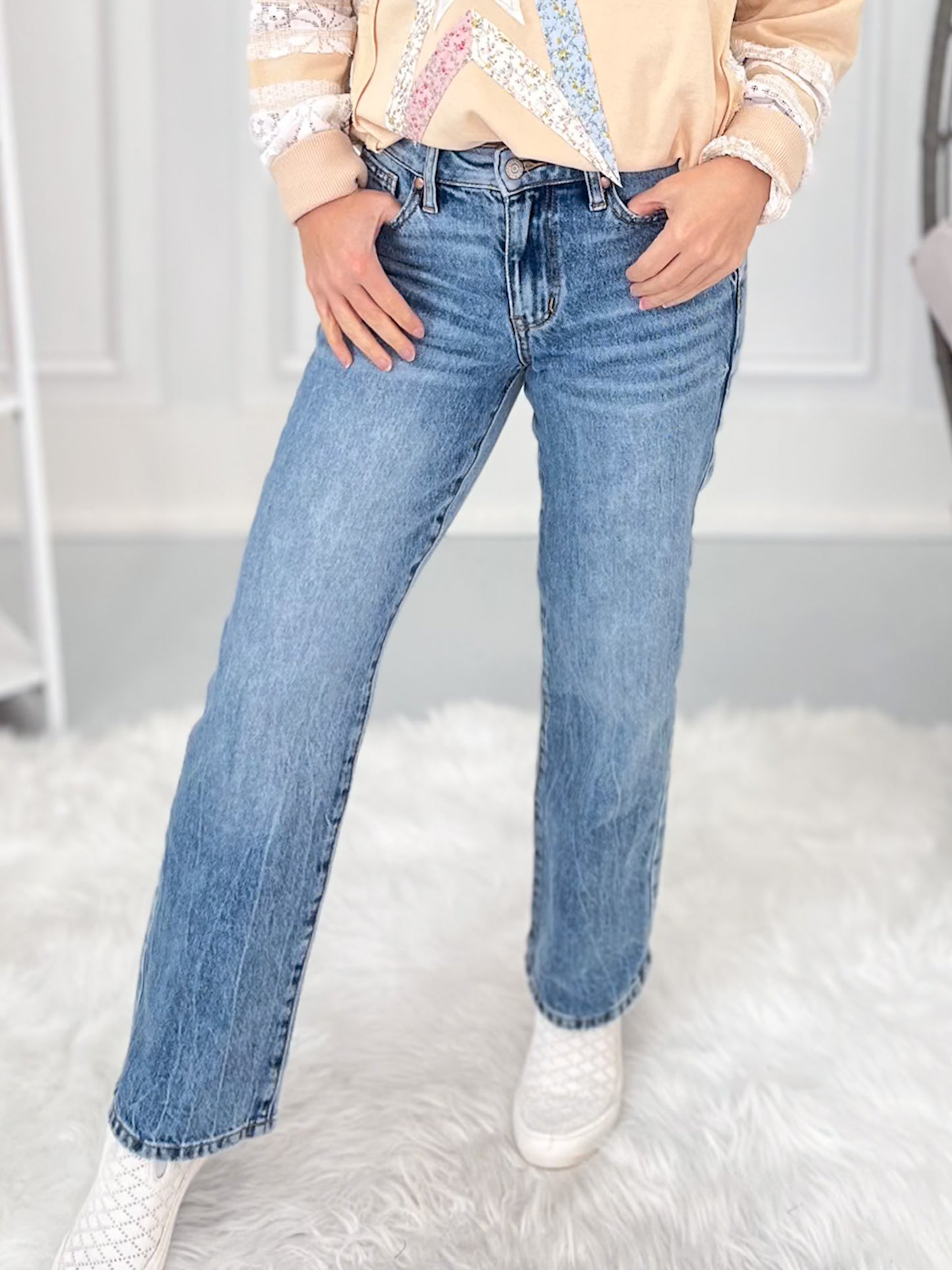 Split Decision - PETITE Judy Blue Rigid Magic Straight Leg Jean